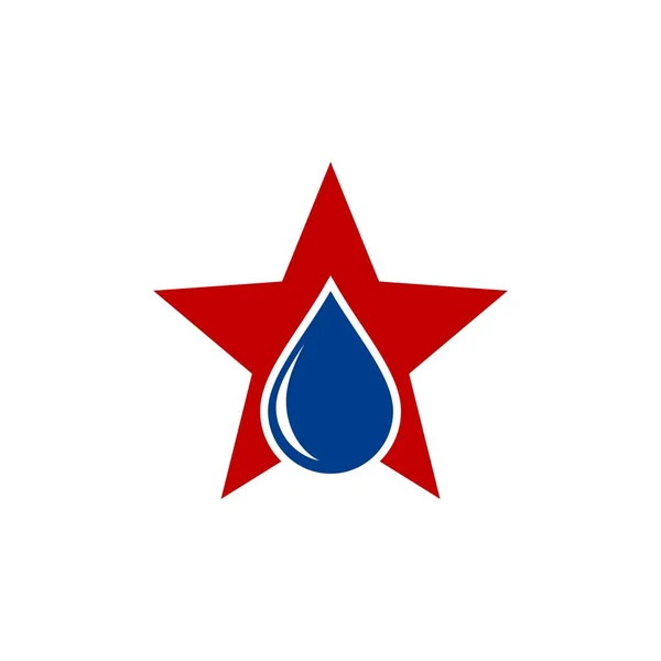 Modelo Logotipo Gota Água Estrela —  Vetores de Stock