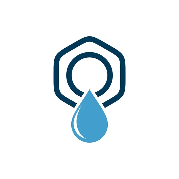 Плоский Простой Логотип Каплей Воды Белом Фоне — стоковый вектор