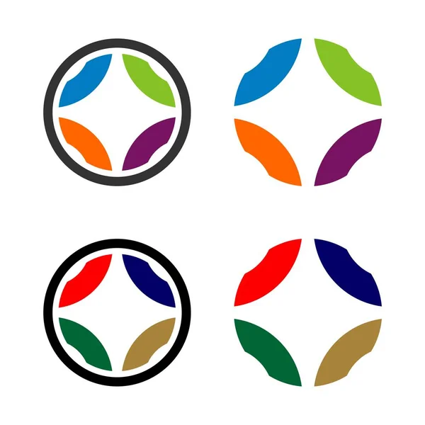 圆圈装饰五颜六色的标志模板 — 图库矢量图片