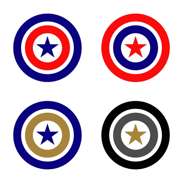 Star Circle Shield Logo Template — Stock Vector