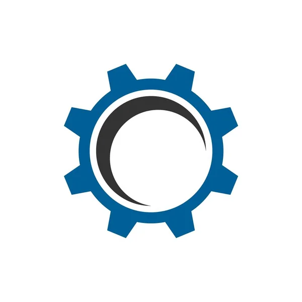 Plantilla Logotipo Vector Engranaje Azul — Vector de stock