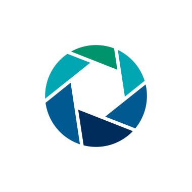 Beyaz arka plan üzerinde renkli soyut daire logo şablonu