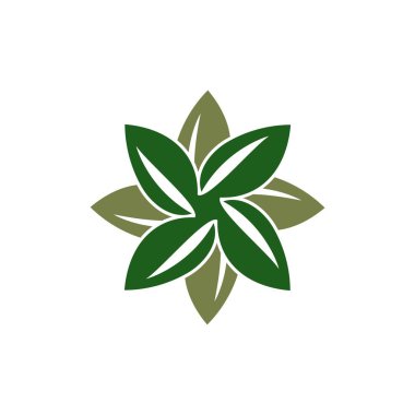 Yıldız çiçek süs işareti logo şablonu beyaz arka plan üzerinde