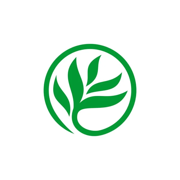 Modello Logo Floreale Cerchio Verde — Vettoriale Stock