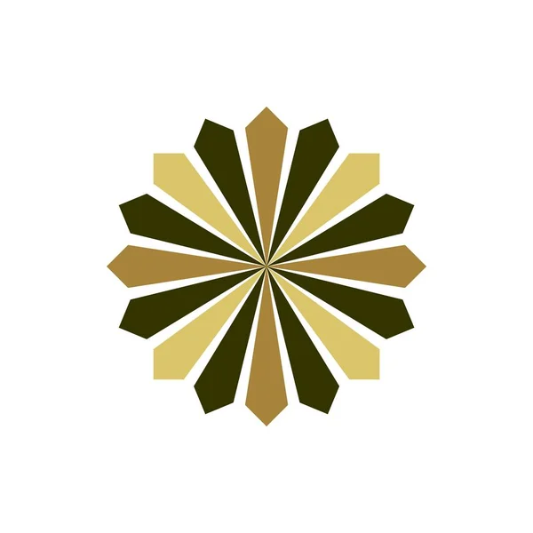 Templat Logo Bintang Flower Ornamental Pada Latar Belakang Putih - Stok Vektor
