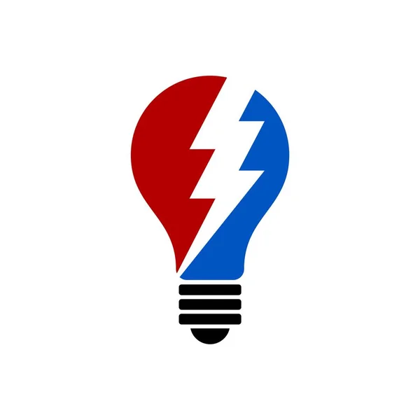 Modelo Logotipo Lâmpada Thunderbolt —  Vetores de Stock