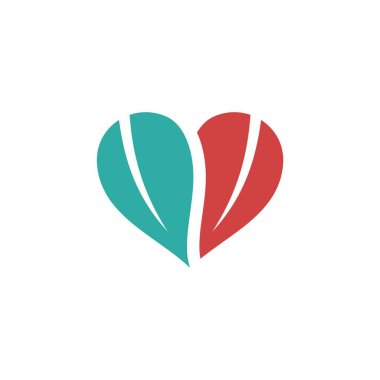 Kalp yapraklar Logo şablonu
