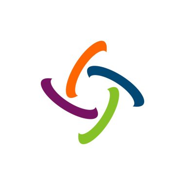 Beyaz arka plan üzerinde soyut geometrik logosu