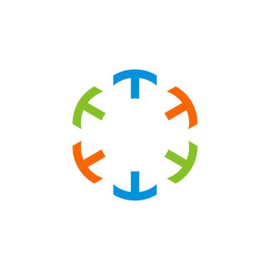 Beyaz arka plan üzerinde soyut geometrik logosu