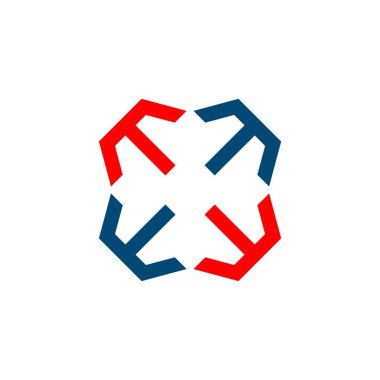 Beyaz arka plan üzerinde soyut geometrik logosu