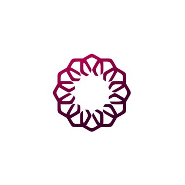 Yıldız çiçek süs işareti logo şablonu beyaz arka plan üzerinde