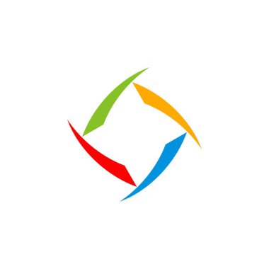 Beyaz arka plan üzerinde soyut geometrik logosu