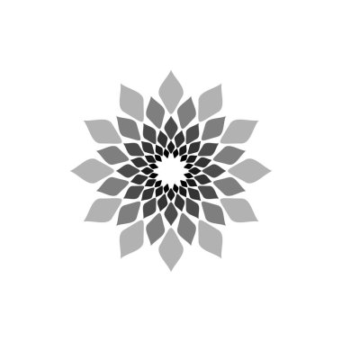 Beyaz arka plan üzerinde floral tema basit logo