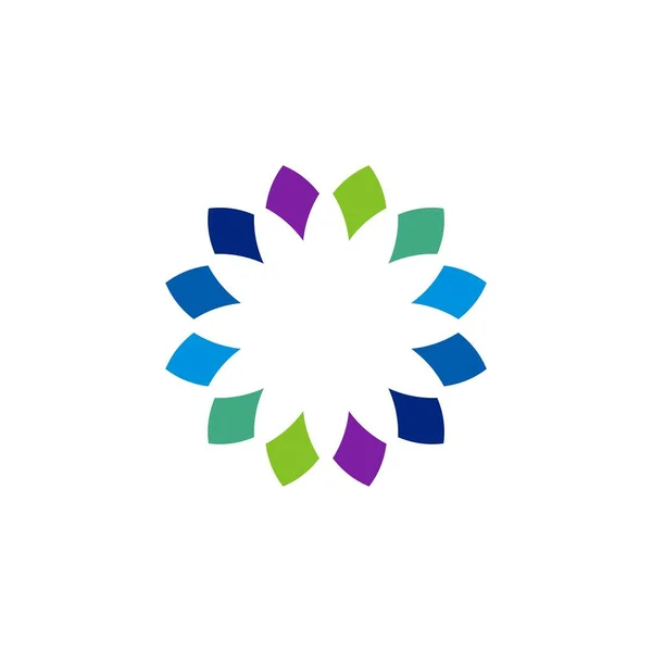 Kolorowy Koło Streszczenie Szablon Logo Białym Tle — Wektor stockowy