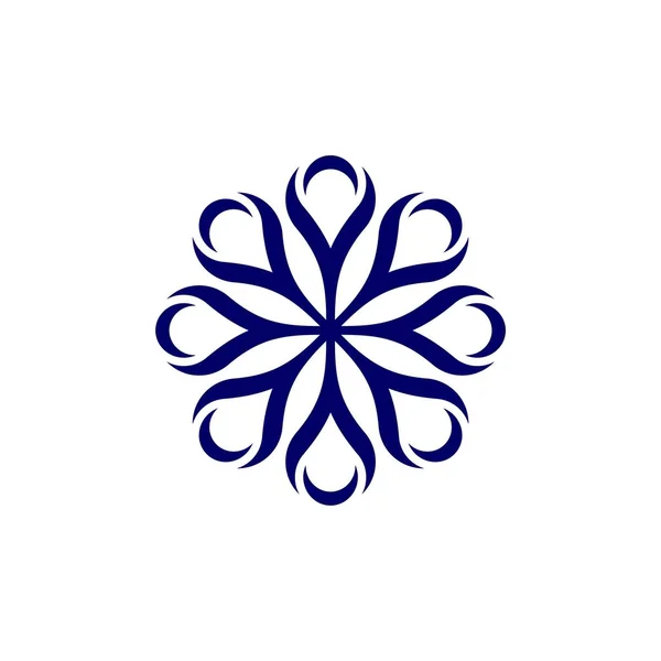 Αστέρι Λουλουδιών Διακοσμητικό Σύμβολο Πρότυπο Λογότυπο Λευκό Φόντο — Διανυσματικό Αρχείο