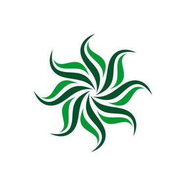 Beyaz arka plan üzerinde floral tema basit logo