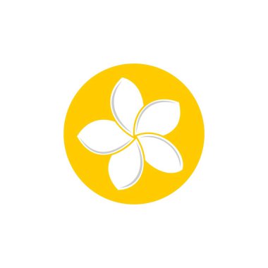 Beyaz arka plan üzerinde floral tema basit logo