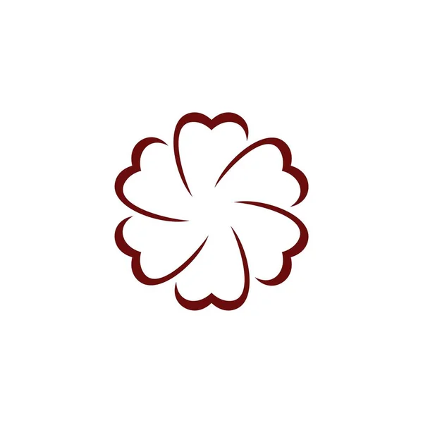 Logo Simple Thème Floral Sur Fond Blanc — Image vectorielle