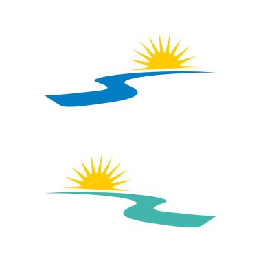 Güneş ve Creek Logo şablonu