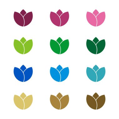 Renkli Lale çiçek Logo şablonu