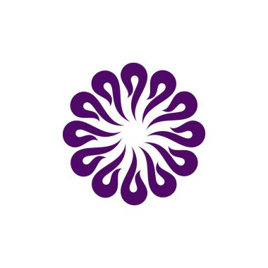 Yıldız çiçek süs işareti logo şablonu beyaz arka plan üzerinde