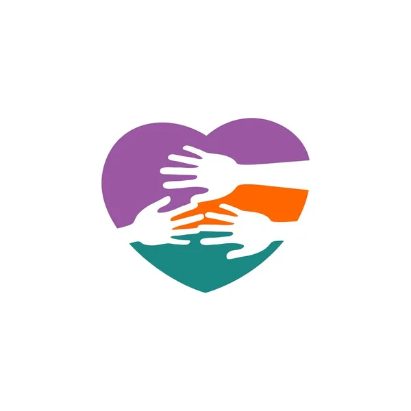 Καρδιά Και Χέρια Λογότυπο Πρότυπο — Διανυσματικό Αρχείο