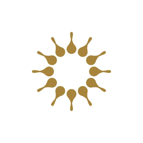 Estrela Flor Ornamental Sinal Logotipo Modelo Fundo Branco — Vetor de Stock