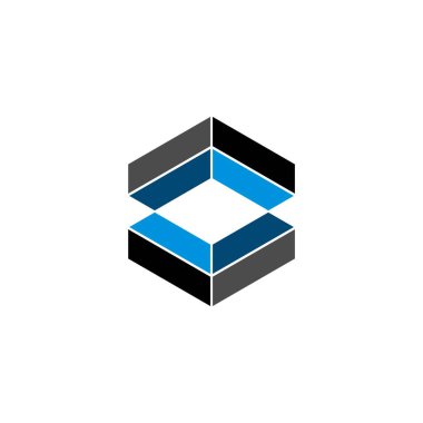 Beyaz arka plan üzerinde soyut geometrik logosu