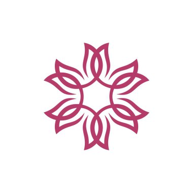 Yıldız çiçek süs işareti logo şablonu beyaz arka plan üzerinde