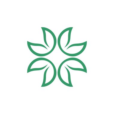 Yıldız çiçek süs işareti logo şablonu beyaz arka plan üzerinde