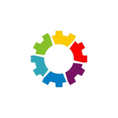 Beyaz arka plan üzerinde soyut geometrik logosu