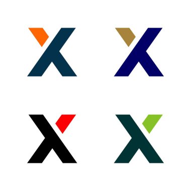X Harfi Logo Şablonu