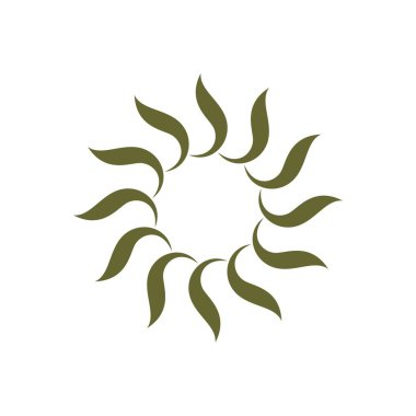 Yıldız çiçek süs işareti logo şablonu beyaz arka plan üzerinde