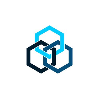 Beyaz arka plan üzerinde soyut geometrik logosu