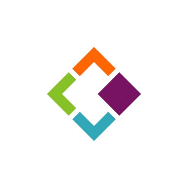 Beyaz arka plan üzerinde soyut geometrik logosu