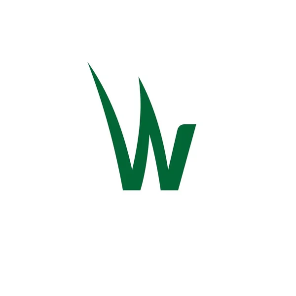 Grünes Gras Brief Logo Vorlage — Stockvektor