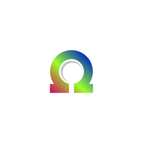 Omega Symbol Logo Template — Stock Vector