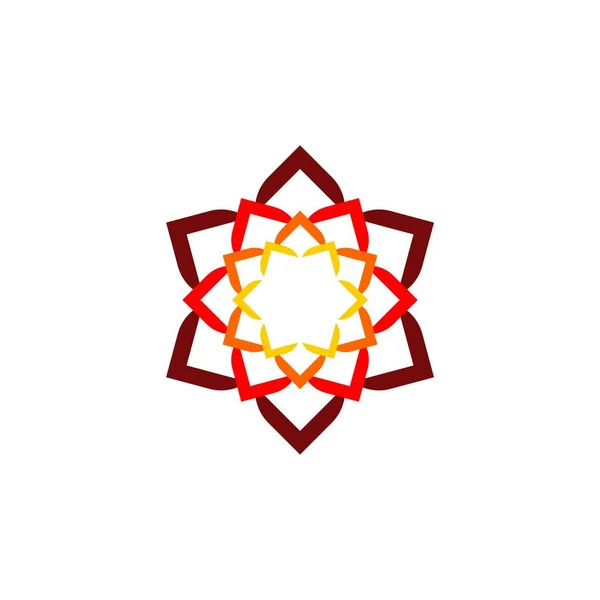 Star Flower Ornamental Sign Logo Template White Background — Stock Vector