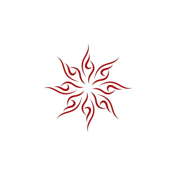 Hvězda Květina Ornamentální Znak Logo Šablona Bílém Pozadí — Stockový vektor