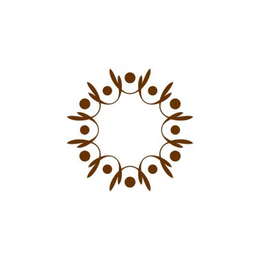 Beyaz arka plan üzerinde floral tema basit logo