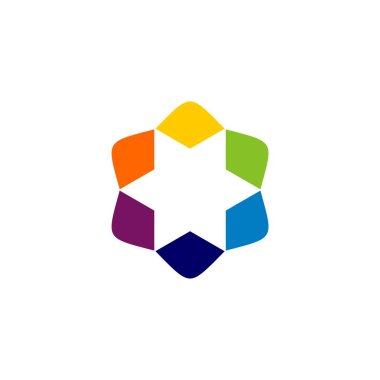 Renkli Yahudi yıldız Logo şablonu