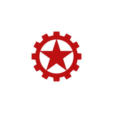 Yıldız ve dişli Logo şablonu