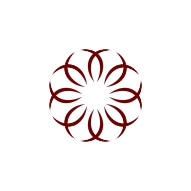 Yıldız çiçek süs işareti logo şablonu beyaz arka plan üzerinde