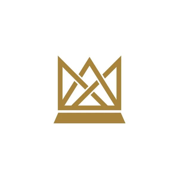 Plantilla Logotipo Línea Corona Oro — Archivo Imágenes Vectoriales