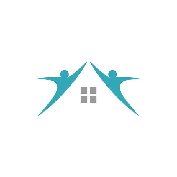 Roof with two Human Shape Logo Template