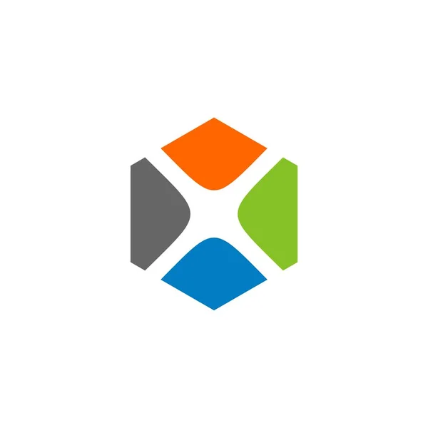 Briefsjabloon Zeshoekige Logo — Stockvector