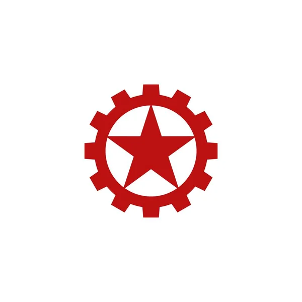 Plantilla Logotipo Estrella Engranaje — Vector de stock
