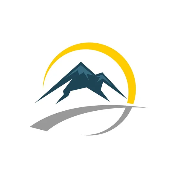 Mountain Oriental Sign White Background — Stock Vector
