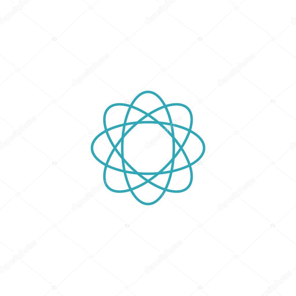 Molecular circle star logo template