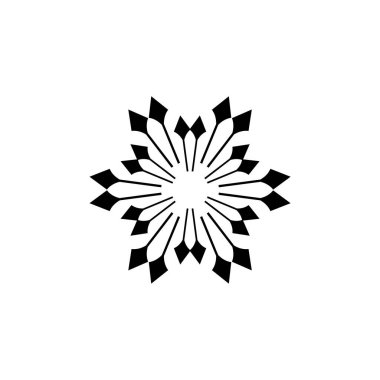 Yıldız çiçek süs işareti logo şablonu beyaz arka plan üzerinde